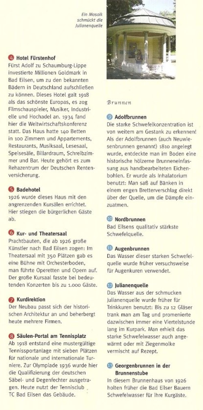 Grosser Flyer Bad Eilsen Kurpark Seite 3