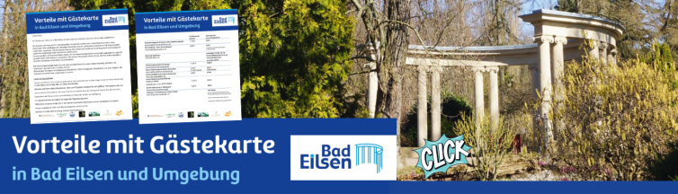 Banner mit dem Linkhinweis auf die Vorteile der Gästekarte