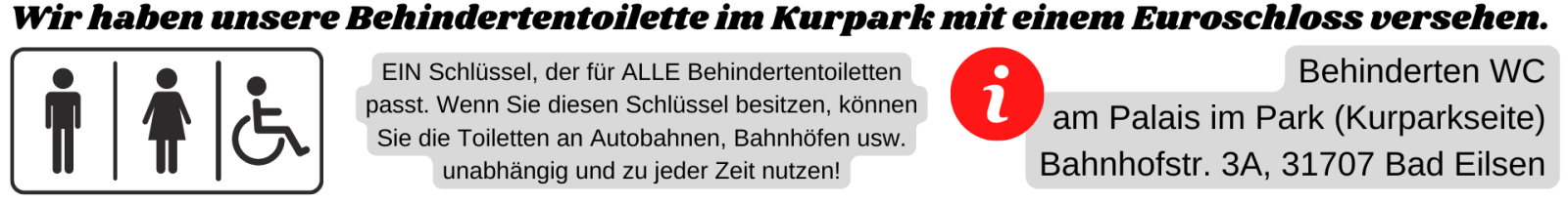 Behindertentoilette im Kurpark mit Euroschloss versehen 